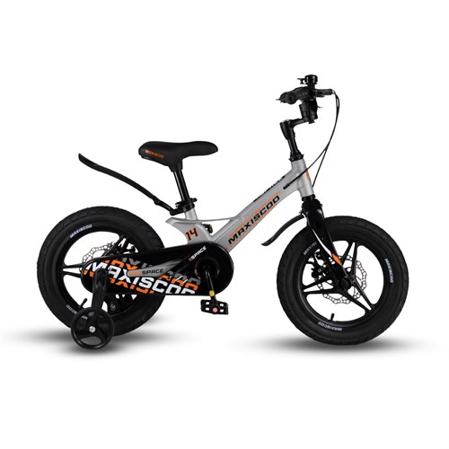 Велосипед детский Maxiscoo SPACE Deluxe Plus 14'' Серый Жемчуг (2024) - фото 33709