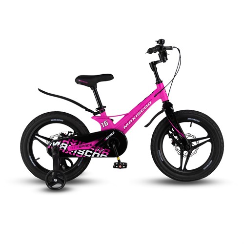Велосипед детский Maxiscoo SPACE Deluxe 16'' Ультра-розовый Матовый (2024) - фото 34221