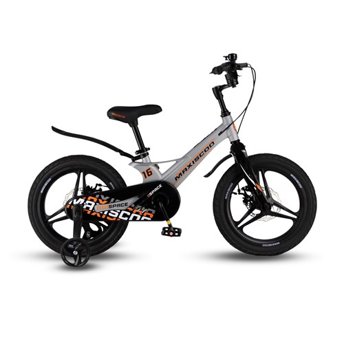 Велосипед детский Maxiscoo SPACE Deluxe 16'' Серый Жемчуг (2024) - фото 34237