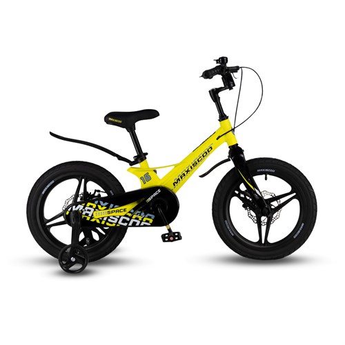 Велосипед детский Maxiscoo SPACE Deluxe 16'' Желтый Матовый (2024) - фото 34253