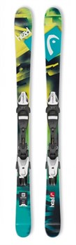Детские горные лыжи твинтип HEAD Souphead LR, green/yellow + крепления - фото 9648