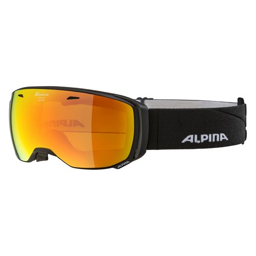 Горнолыжная маска Alpina Estetica Q-Lite Black Matt/Q-Lite Red Sph. S2 - фото 37207